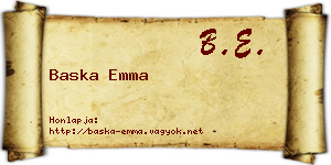 Baska Emma névjegykártya
